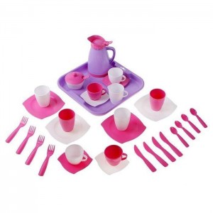 Набор детской посуды "Алиса" с подносом на 4 персоны (Pretty Pink)